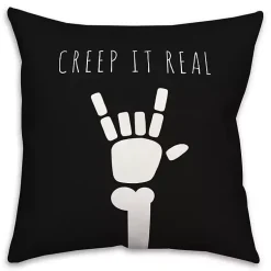 Discount Skeleton Creep It Real Pillow Halloween