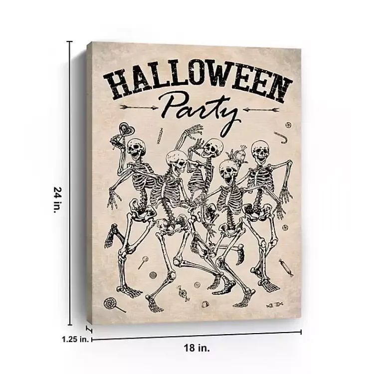 Hot Skeleton Halloween Party Canvas Art Print Halloween