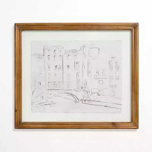 Kirklands Home Framed Art|Sketched City Street Framed Art Print White