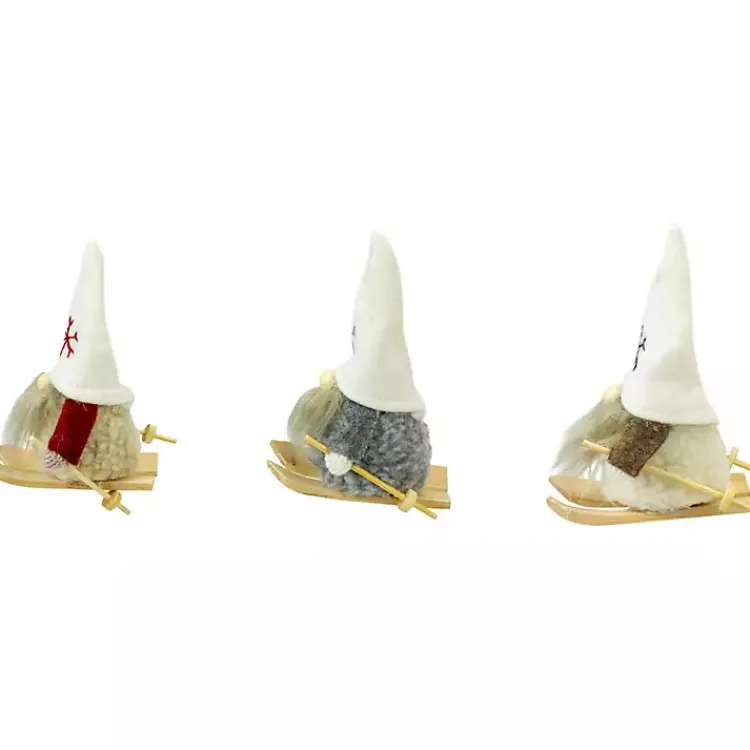 Sale Skiing Gnome Ornaments, Set of 3 Christmas Ornaments