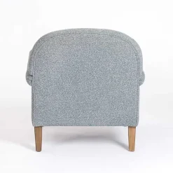 Kirklands Home Accent Chairs|Sky Boucle Tufted Chair & Ottoman Set Blue