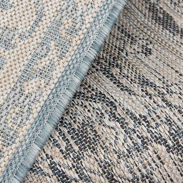 Kirklands Home Outdoor Rugs|Sky Medallion Lava Indoor/Outdoor Area Rug, 5x7 Blue