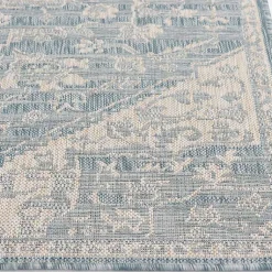 Kirklands Home Outdoor Rugs|Sky Medallion Lava Indoor/Outdoor Area Rug, 6x9 Blue