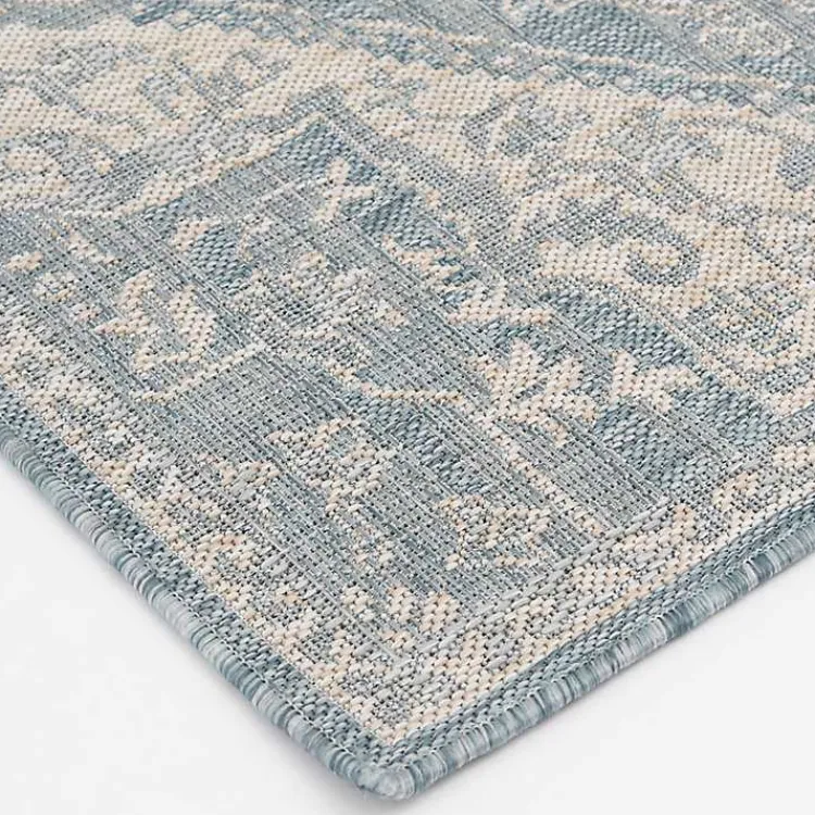 Kirklands Home Outdoor Rugs|Sky Medallion Lava Indoor/Outdoor Area Rug, 6x9 Blue