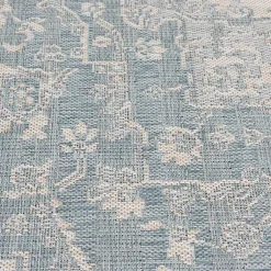 Kirklands Home Outdoor Rugs|Sky Medallion Lava Indoor/Outdoor Area Rug, 6x9 Blue