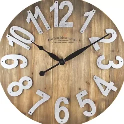 Kirklands Home Clocks|Slat Wood Wall Clock Brown