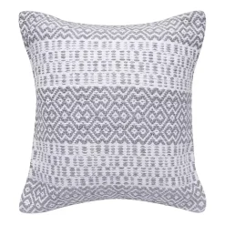 Kirklands Home Outdoor Cushions & Pillows|Slate Diamond Stripe Indoor/Outdoor Pillow Gray