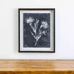 Kirklands Home Framed Art|Slate Floral IV Framed Art Print Blue