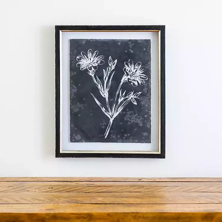 Kirklands Home Framed Art|Slate Floral IV Framed Art Print Blue