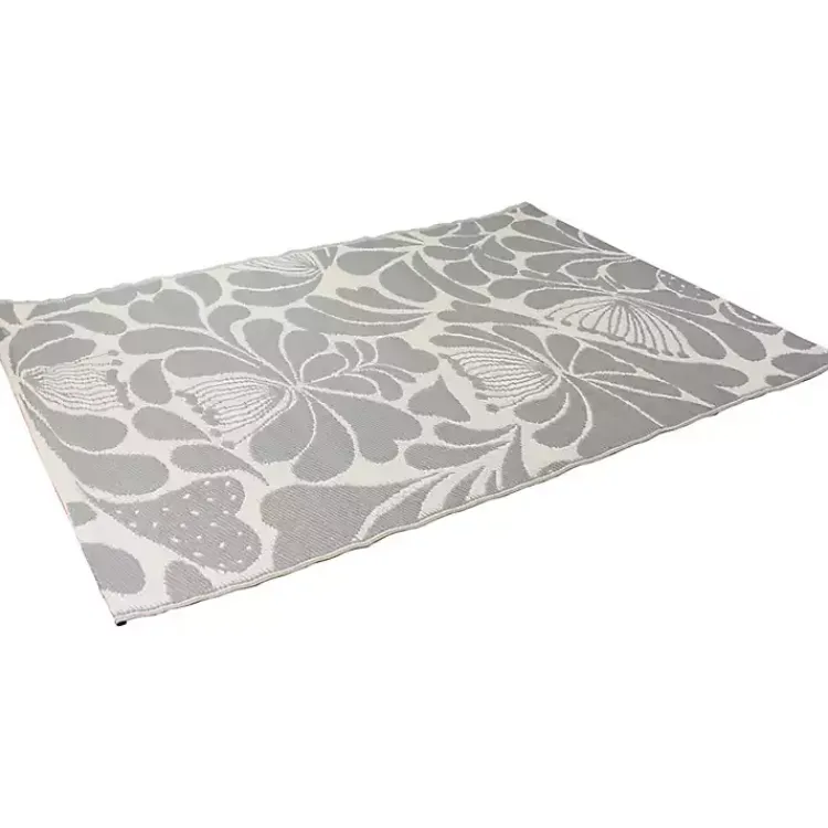 Kirklands Home Outdoor Rugs|Slate Floral Outdoor Area Rug, 4x6