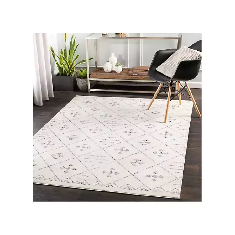 Kirklands Home Area Rugs|Slate Gray Diamond Print Area Rug, 5x7