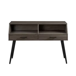 Kirklands Home Console Tables|Slate 2-Drawer Henry Console Table Gray