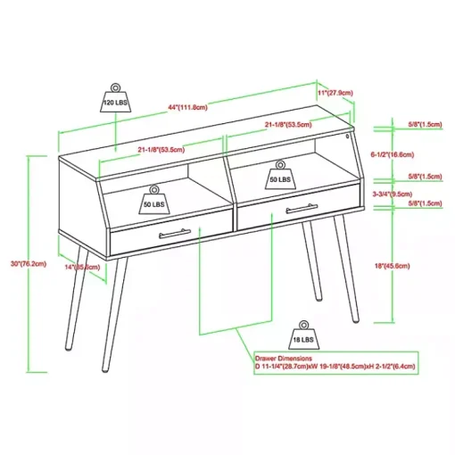 Kirklands Home Console Tables|Slate 2-Drawer Henry Console Table Gray