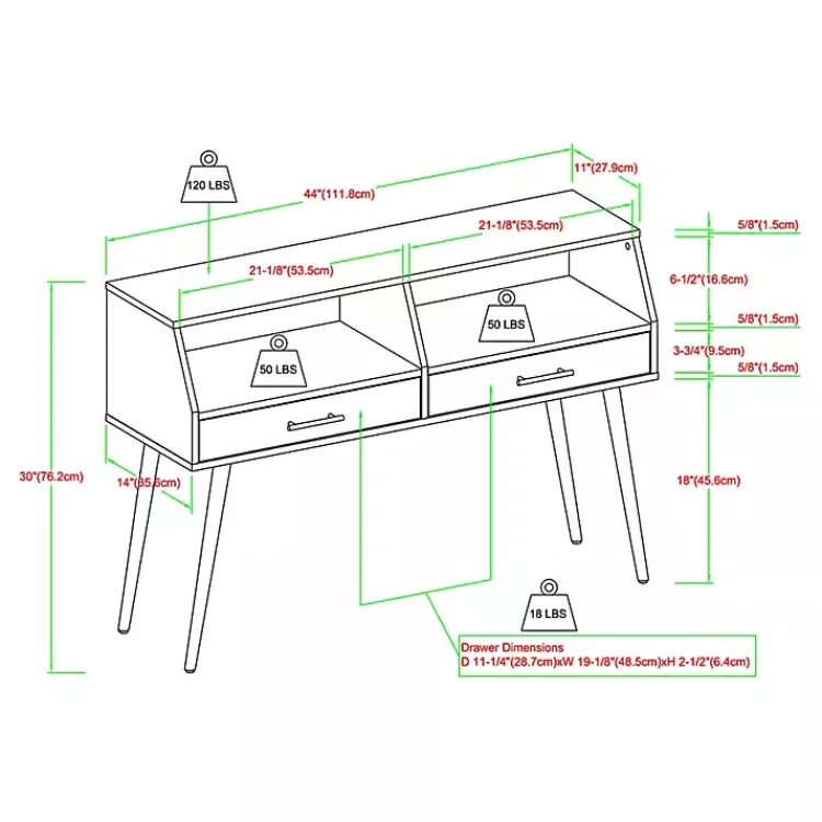 Kirklands Home Console Tables|Slate 2-Drawer Henry Console Table Gray