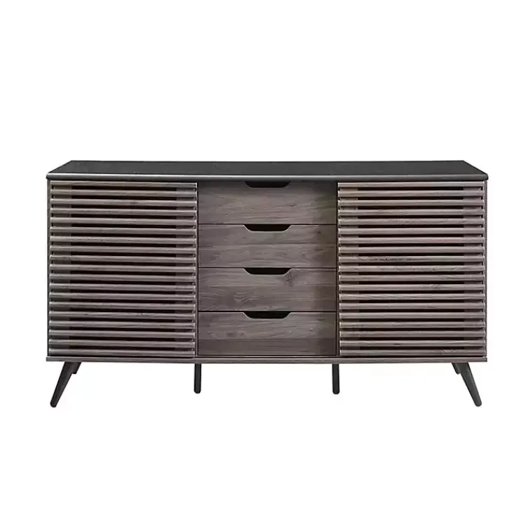 Kirklands Home Cabinets & Sideboards|Slate Slatted 4-Drawer Cabinet Gray