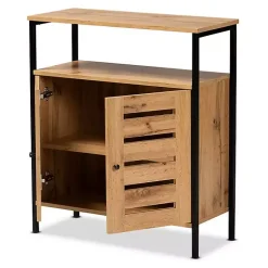 Kirklands Home Entryway Furniture|Slatted Oak Wood Cabinet