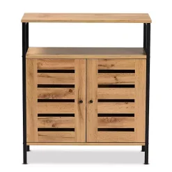 Kirklands Home Entryway Furniture|Slatted Oak Wood Cabinet