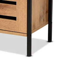 Kirklands Home Entryway Furniture|Slatted Oak Wood Cabinet
