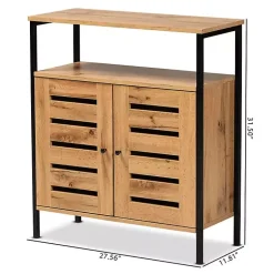 Kirklands Home Entryway Furniture|Slatted Oak Wood Cabinet