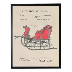 Clearance Sleigh Patent Vintage Christmas Art Christmas Art & Wall Decor