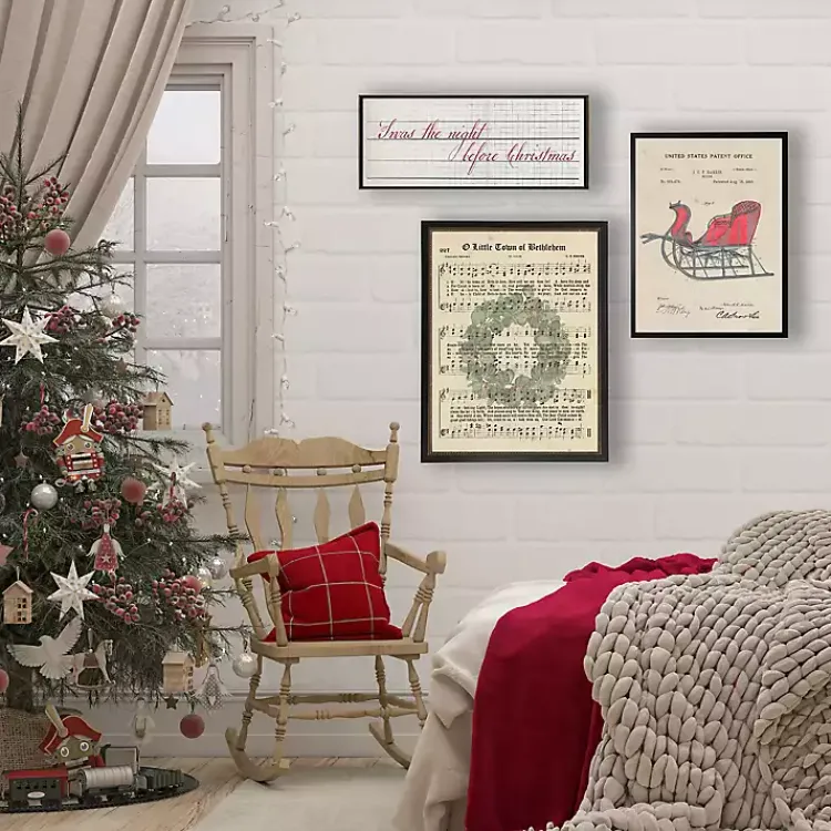Clearance Sleigh Patent Vintage Christmas Art Christmas Art & Wall Decor