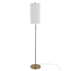 Kirklands Home Floor Lamps|Slim Gold Modern Floor Lamp White