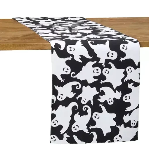 Clearance Smiling Ghost Halloween Table Runner Halloween