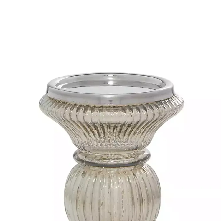 Smoke Glass Pillar Candle Holders, Set of 3 Candle Holders