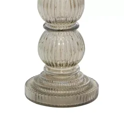 Smoke Glass Pillar Candle Holders, Set of 3 Candle Holders