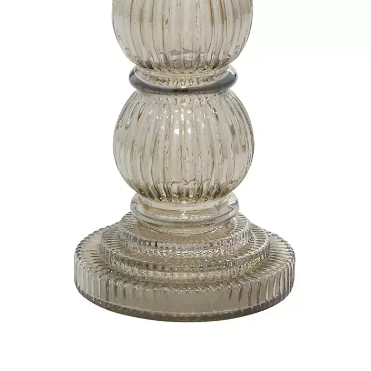 Smoke Glass Pillar Candle Holders, Set of 3 Candle Holders