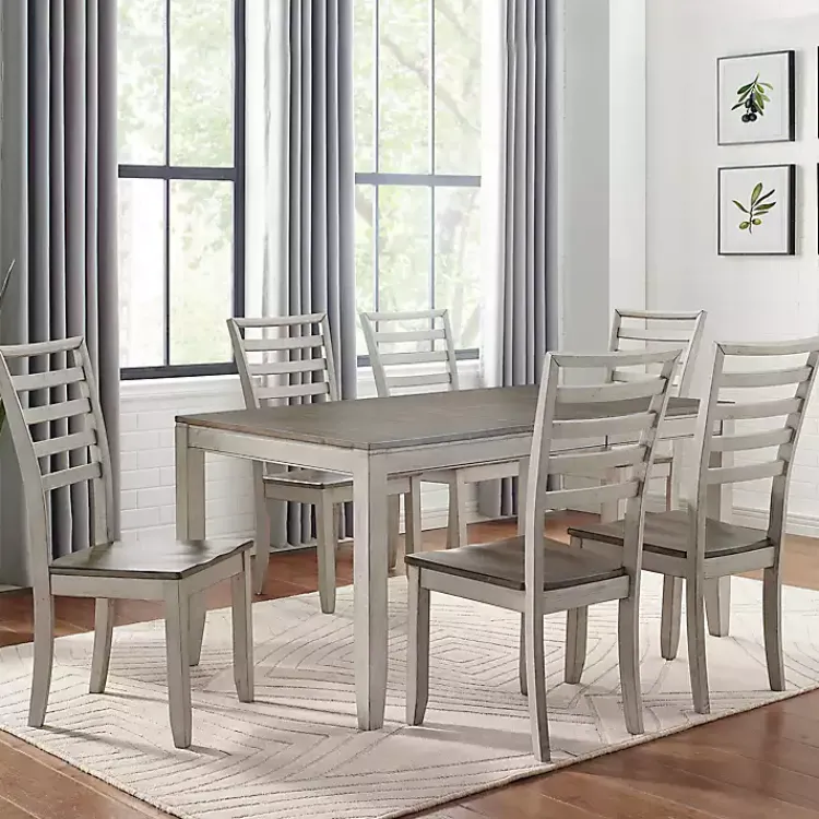 Kirklands Home Dining Sets|Smoked Alabaster and Honey Wood 7-pc. Dining Set