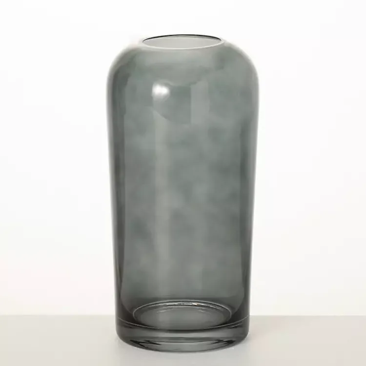 Smoked Glass Vase, 10 in. Vases