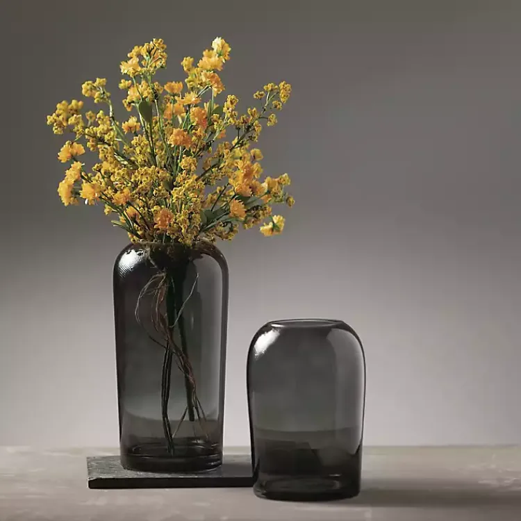 Smoked Glass Vase, 10 in. Vases