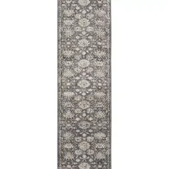 Kirklands Home Area Rugs|Smokey Blue and Ivory Floral Runner, 2x7