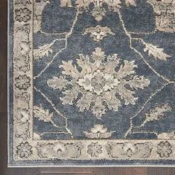 Kirklands Home Area Rugs|Smokey Blue and Ivory Floral Area Rug, 6x9