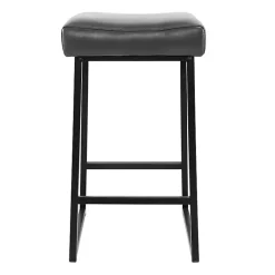 Kirklands Home Bar Stools & Counter Height Stools|Smokey Faux Leather Counter Stools, Set of 2 Gray
