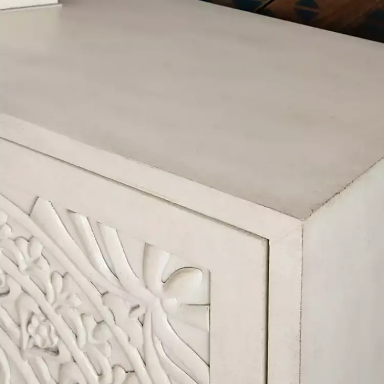 Kirklands Home Cabinets & Sideboards|Smokey Resin Medallion Door Cabinet White