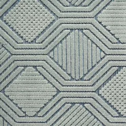 Kirklands Home Outdoor Rugs|Smoky Blue Geometric Indoor/Outdoor Area Rug, 5x7