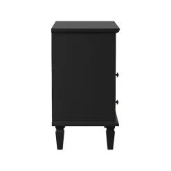 Kirklands Home Nightstands|Smooth 2-Drawer Wood Nightstand Black