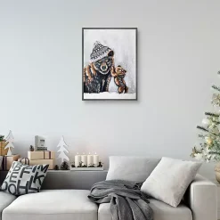 Discount Snow Bear Family Framed Canvas Art Print Christmas Art & Wall Decor