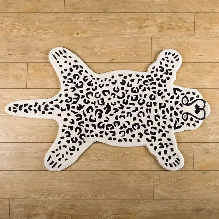 Kirklands Home Accent Rugs|Snow Leopard Shaped Scatter Rug