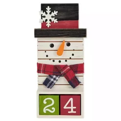 Discount Snowman Christmas Countdown Blocks Figurine Christmas Decorations