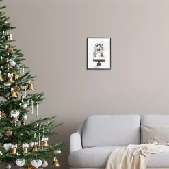 Snowman Cloche Framed Art Print Christmas Art & Wall Decor