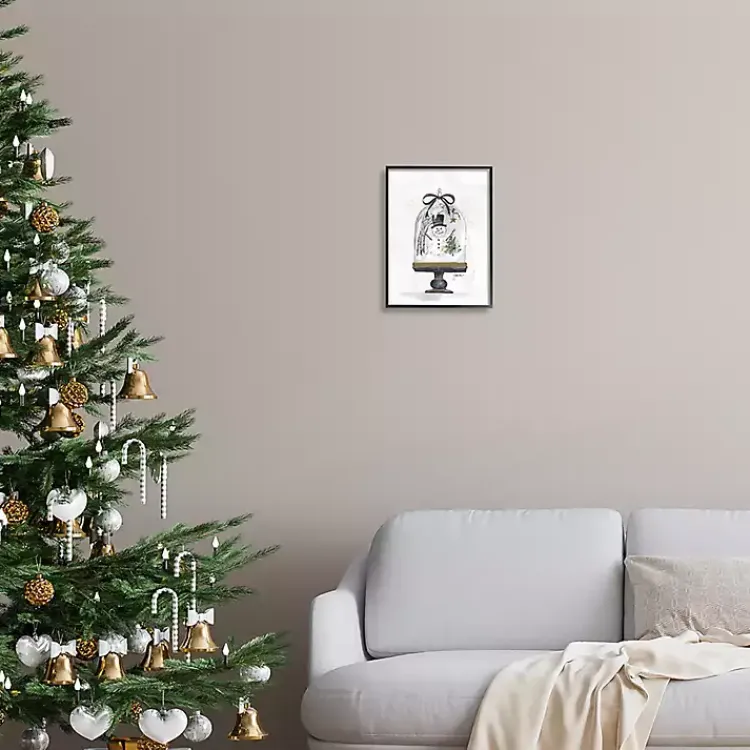 Snowman Cloche Framed Art Print Christmas Art & Wall Decor