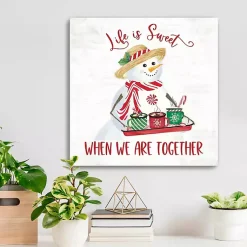 Online Snowman Life is Sweet Christmas Wall Plaque Christmas Art & Wall Decor