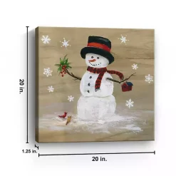 Discount Snowman Mistletoe Canvas Christmas Art Print Christmas Art & Wall Decor