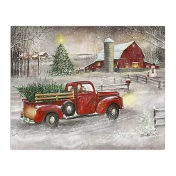 Sale Snowy Barn and Truck Canvas Art Print Christmas Art & Wall Decor