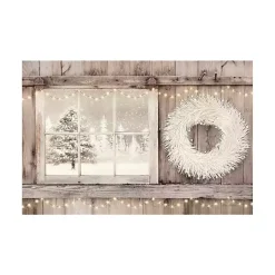 Best Snowy Barn View Canvas Art Print, 32x48 Christmas Art & Wall Decor