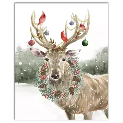 Hot Snowy Christmas Deer Canvas Art Print Christmas Art & Wall Decor