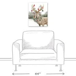 Hot Snowy Christmas Deer Canvas Art Print Christmas Art & Wall Decor